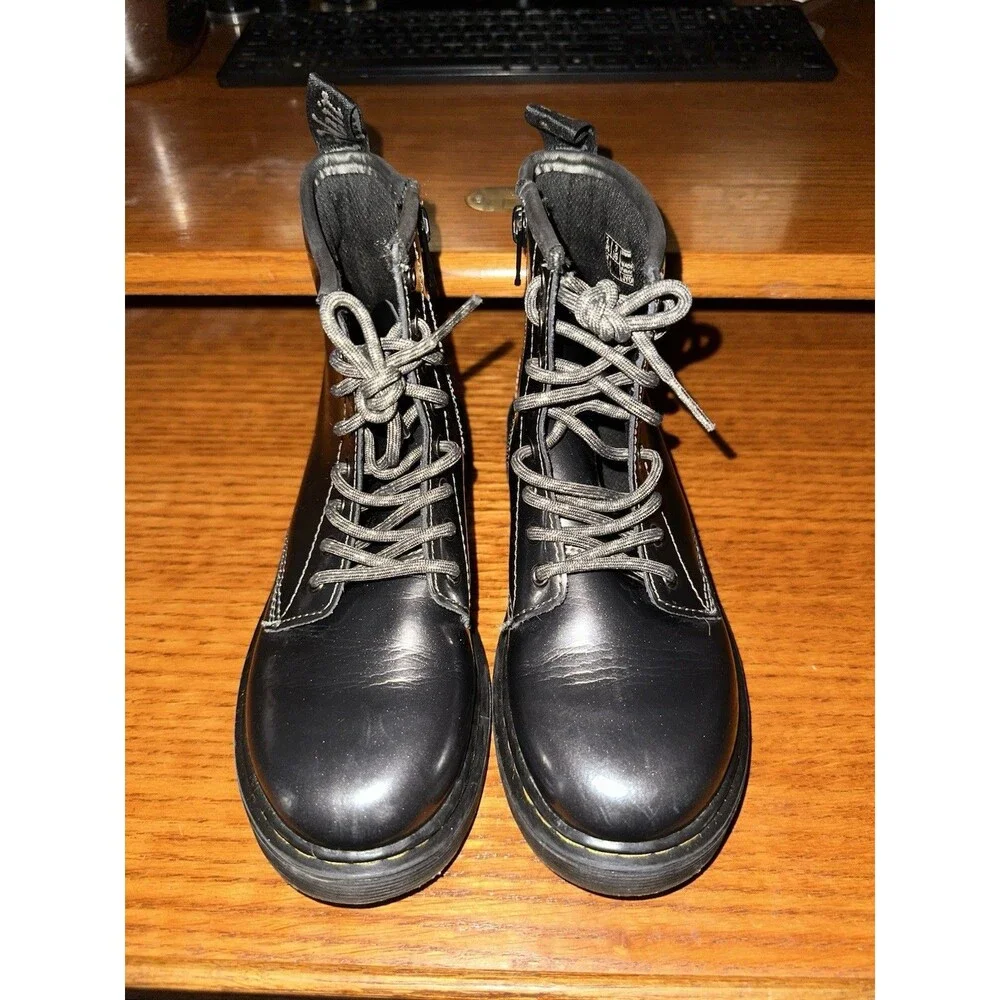 Dr. Martens Doc Martens 1460 Pascal Metallic Pewter Leather Boots Kids Size 3